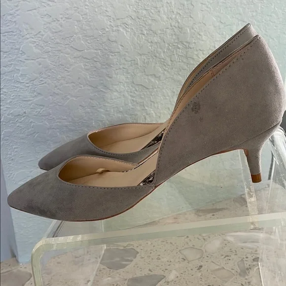 ZARA grey suede kitten heels Excellent - Picture 4 of 9